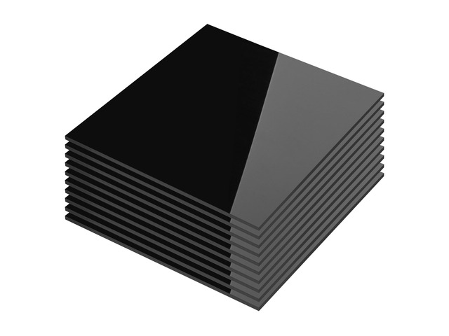 Pack of 10 Black Cast Acrylic Sheet 12' x 12' x 1/8' Thick (3mm) Opaque; Plexiglass Panel; Square; for Craft Projects, Sign, Laser Cutting,...