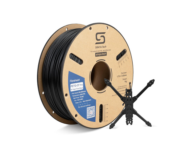PETG-CF Pro HF 3D Printer Filament, Matte Black, 1kg Industrial High-Speed Carbon Fiber PETG, Exceptional Impact & Heat Resistance, Minimal...