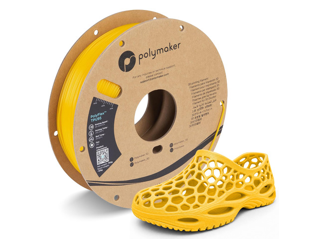 TPU Filament 1.75mm 95A Flexible 0.75kg, Yellow 3D Printer Filament, High Speed 95A TPU Flexible Filament, Fast Printing, Dimensional Accuracy +/-...