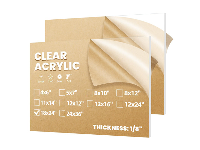 4 Pack 18x24 1/8' Clear Plexiglass Sheets for Window Display 3mm Transparent Cast Acrylic Sheets Cut to Size for Laser Cutting, Wedding Sign, Glass...