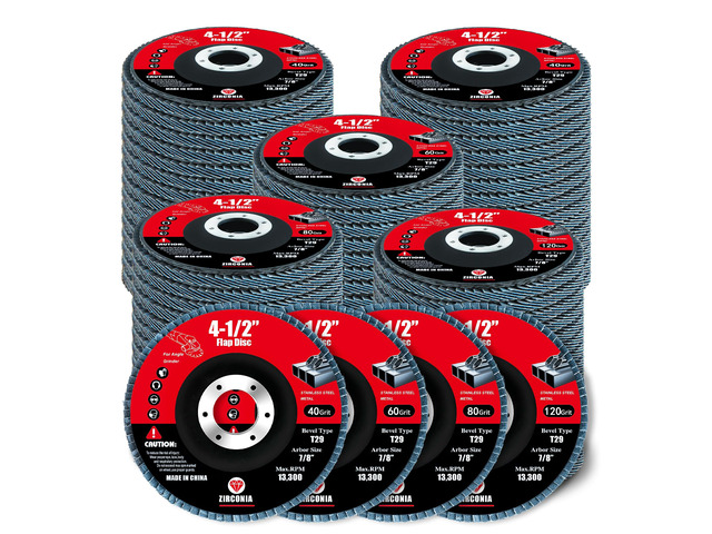 60 Pack Flap Discs 4 1/2 for Angle Grinder, 40/60/80/120 Grit Type 29 Zirconia Abrasive Grinding Wheel, 7/8' Flap Sanding Disc for Metal, Wood,...