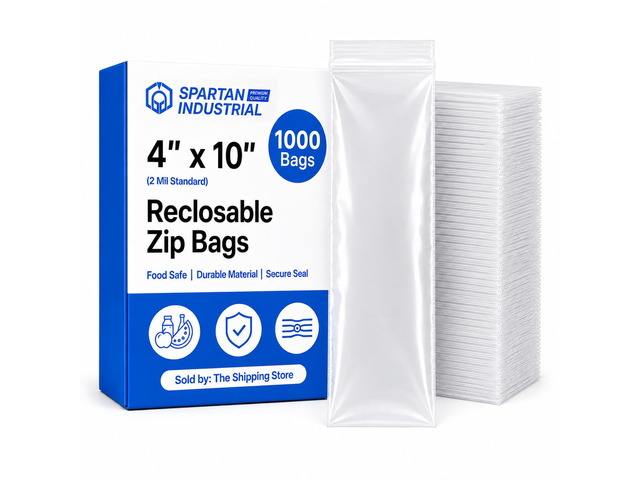 4 X 10 (1000 Count) 2 Mil Clear Reclosable Zip Plastic Poly Bags with Resealable Lock Seal Zipper