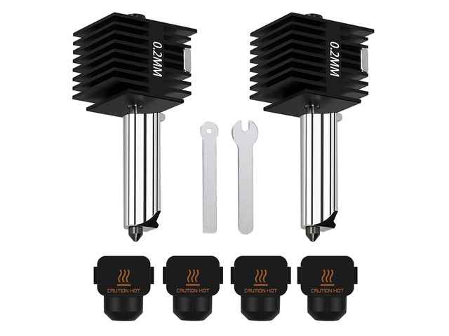 2Pack 0.2mm A1 Hotend for Bambu A1/A2L Hardened Steel Nozzle Kit Hot End Removable Nozzles, High Precision Extrusion, WearResistant, 350°C...