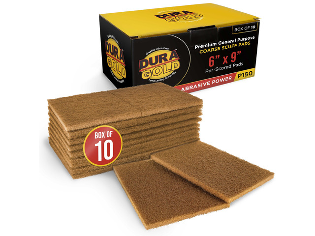 6' x 9' Gold Coarse Scuff Pads, Box of 10 - Scuffing, Scouring Sanding, Paint Primer Prep Adhesion Scratch - Surface Preparation For Automotive Car...