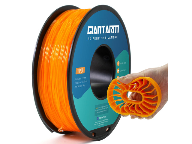 TPU Filament 1.75mm 1Kg(2.2lbs), Orange Filament TPU, 95A Flexible 3D Printer Filament with High Elasticity, ±0.03mm Accuracy, Neatly Wound &...