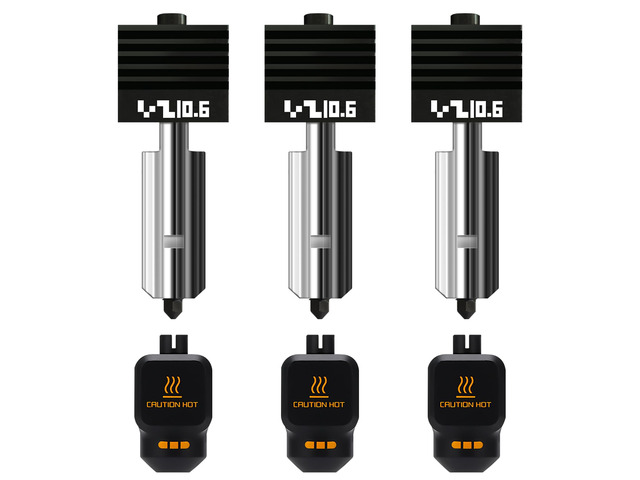 3-Pack 0.6mm Bamboo H2D/H2S/H2C/P2S/X2D Hotend Kit with Silicone Sock, Hardened Steel Nozzle Replacement Parts for Bambu Lab H2 Series/P2S/X2D 3D...