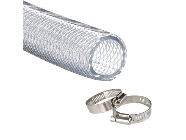 High Pressure Braided Clear Flexible PVC Tubing 3/4' ID,10ft