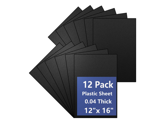 12 Pack Black Plastic Sheet 12x16x0.04 in Flexible High Tensile Plastic Sheets Black Plastic Panel for DIY Materials Handicrafts Home Decoration