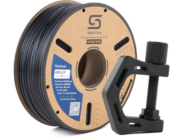 Fibreheart ABS-CF Core 3D Printer Filament, Black, 1kg 20% Carbon Fiber Reinforced ABS, Superior Strength, Enhanced Layer Adhesion, 1.75mm, for...