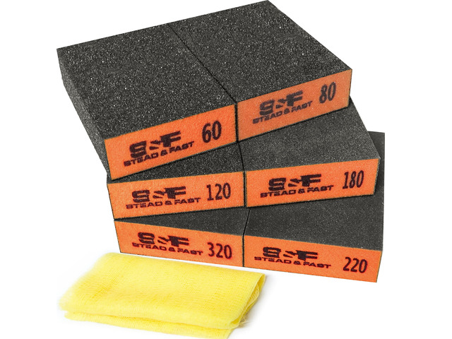 Sanding Sponge 60 80 120 180 220 320 Grit 6 Pc, Tack Cloth Superior Elasticity, Exclusive PU Glue Formulation, Flexible and Durable, Wet and dry,...