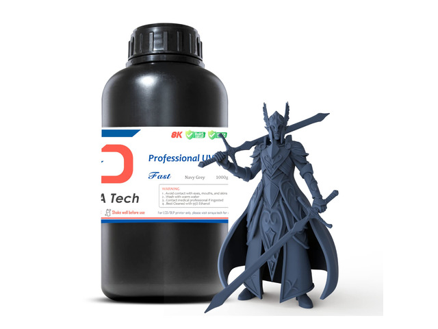 Fast ABS-Like 3D Printer Resin, Non-Brittle, Navy Grey, 1kg High Precision, Non-Brittle, 405nm UV-Curing, Rapid Photopolymer Resin, Ideal for...