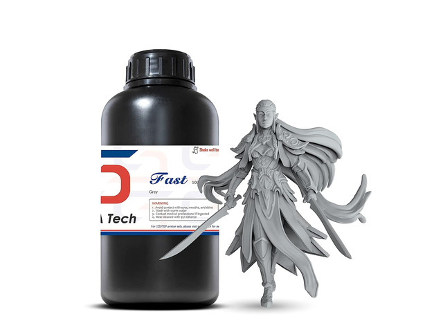 Fast ABS-Like 3D Printer Resin, Non-Brittle, Grey, 1kg High Precision, Non-Brittle, 405nm UV-Curing, Rapid Photopolymer Resin, Ideal for LCD/DLP 3D...