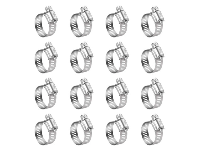 Stainless Steel Hose Clamps - 16 Pack Worm Gear Drive Hose Clamps SAE 12 Clamping Range of 1/2'' to 1-1/4'' (14mm-31mm) for Automotive Plumbing,...