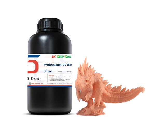 Fast ABS-Like 3D Printer Resin, Non-Brittle, Creamy, 1kg High Precision, Non-Brittle, 405nm UV-Curing, Rapid Photopolymer Resin, Ideal for LCD/DLP...