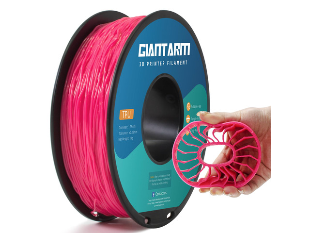 TPU Filament 1.75mm 1Kg(2.2lbs), Pink Filament TPU, 95A Flexible 3D Printer Filament with High Elasticity, ±0.03mm Accuracy, Neatly Wound &...