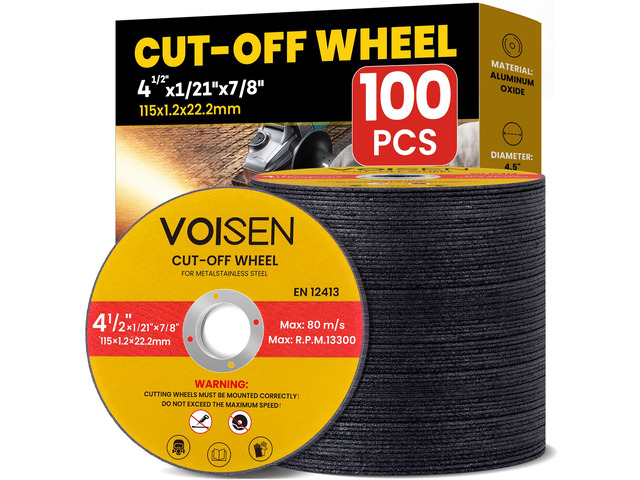4 1/2 Cut Off Wheel,100 PCS Angle Grinder Cutting Disc 4-1/2' x 1/21' x 7/8' Thin Metal & Stainless Steel Cutting Wheel,Grinder Blades Professional...