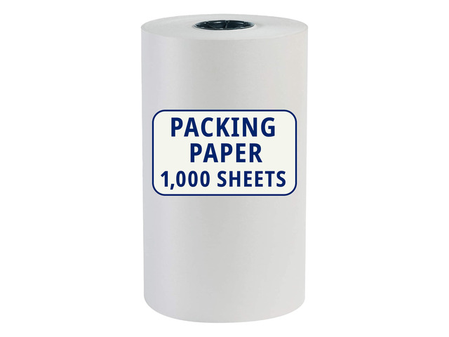 Packing Paper Roll 1440'L x 15'W - 1,000 Sheets 17 Long Equivalent - Large White Newsprint for Shipping, Packaging, Storage and Moving Supplies