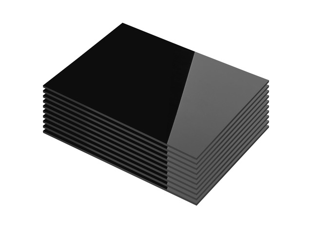 Pack of 10 Black Cast Acrylic Sheet 8' x 12' x 1/8' Thick (3mm) Opaque; Plexiglass Panel; Square; for Craft Projects, Sign, Laser Cutting,...