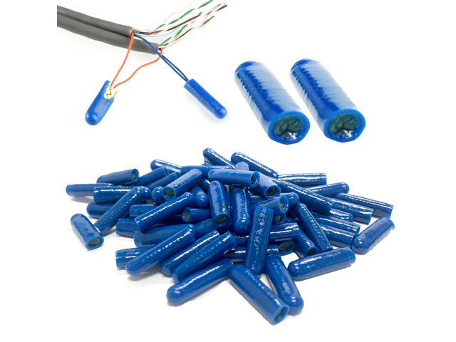 1000pcs B Connector Wire Telephone Alarm Wire Crimp Beanies Splices for Low Voltage (Blue Type I)