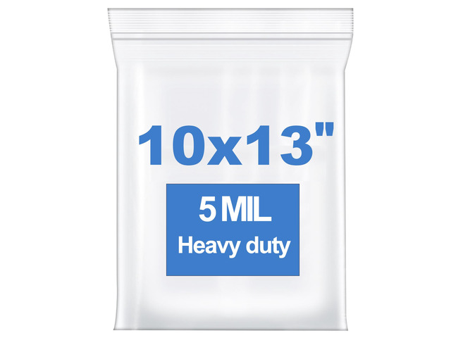 50PCS 10'x13' 5 Mil Large Clear Zip Seal Lock Plastic Reclosable Poly Bag Heavy-Duty Durable Resealable Zipper Bag Waterproof for Photo Cards...