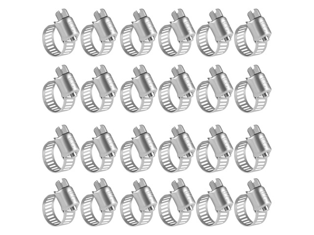 Stainless Steel Hose Clamps 1/2'' - 24PK Size 4 Worm Gear Drive Hose Clamps Small Clamping Range 1/4 Inch to 5/8 Inch (6mm-16mm) for Automotive...