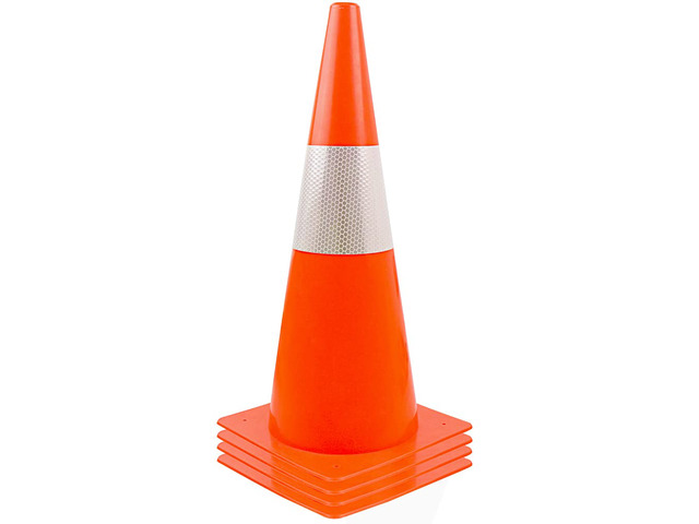 15 inch Traffic Safety Cones with Reflective Collars,[4 Pack]Orange Construction Cones Parking Cones Soccer Training Cones Road Cones for...