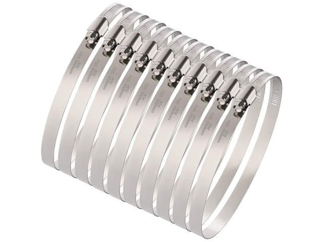 6 Inch Hose Clamps, Adjustable 5-3/4'-6-5/16'(145-160mm), 10 PCS 304 Stainless Steel, Rust Resistant, Large Worm Gear Hose Clamp, Automotive,...