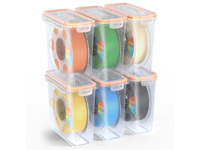 Pro Filament Storage Box Precision-Fit Airtight Container for Single 1KG Spools, Flat-Lid Design for Stable Stacking, Premium Desiccant Moisture...