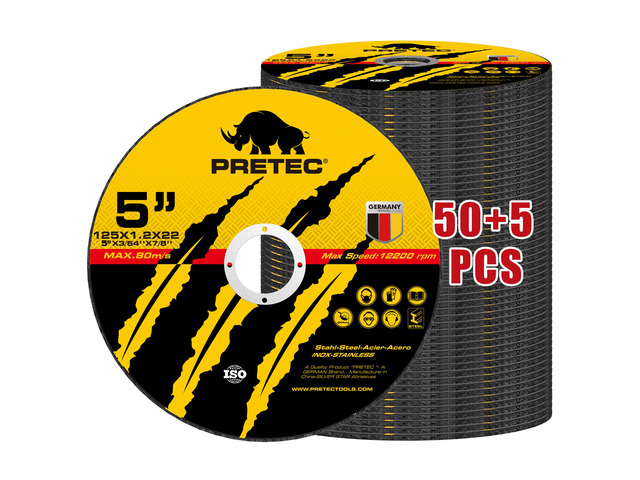 55 Pack Cut Off Wheels 5 Inch, Metal Cutting Wheel for Angle Grinder 7/8' Arbor, 3/64' Thin, Angle Grinder Cutting Disc For Metal and Stainless...