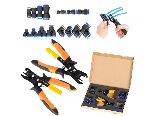 Push to Connect Fittings Air Line Disconnect Tool Kit Push Fitting Removal Tool for 1/4, 5/16, 3/8, 1/2 (6mm, 8mm,10mm,12mm) Quick Connect Release...