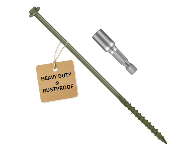 5/16 x 14 inch Long Timber Screws,Heavy Duty Exterior Lag Bolts with Hex Head, Structural Wood Screws for Deck, Fence, Landscape &...