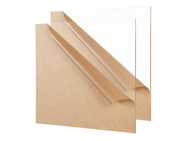 Clear Cast Acrylic Sheet 12' x 12' x 1/8' Thick (3mm), Pack of 2 Plexiglass Panel; Transparent Square; Plastic Board; for Sign, Craft, Display...