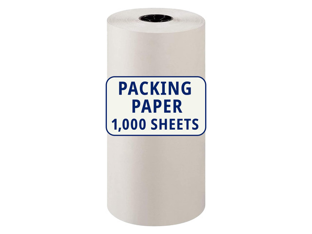 Packing Paper Roll 1440'L x 18'W - 1,000 Sheets 17 Long Equivalent - Large White Newsprint for Shipping, Packaging, Storage and Moving Supplies