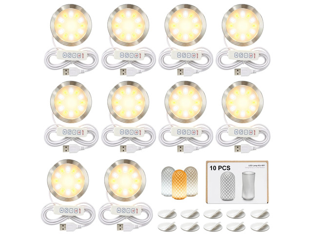 LED Lamp Kit 001 for Bambu Lab MH001, 3D Printer Light Kit, MakerWorld DIY Hardware Lamp Kit,Round Light for 3D Printing USB 5V LED Kit 001 with...