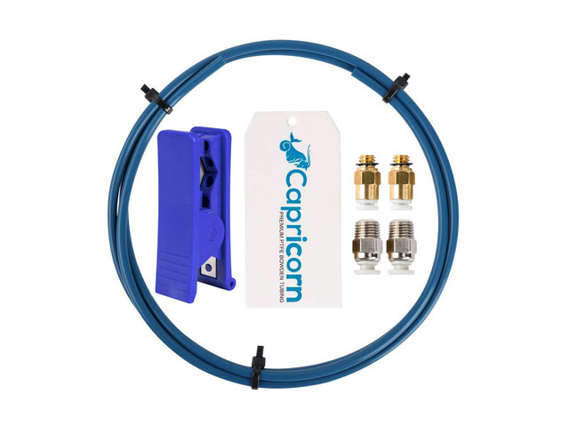 Capricorn Bowden PTFE Tubing 1M XS Series 1.75MM Filament with 2X PC4-M6 & 2X PC4-M10 Pneumatic Fittings & Tube Cutter for Creality Ender 3 V2/...