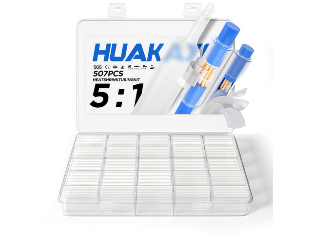 5:1 Heat Shrink Tubing Kit, Industry-Leading 5:1 Ratio Shrink Wrap Tubing Adhesive Lined, Heat Shrink Wire Connectors, Marine Grade Dual Wall,...