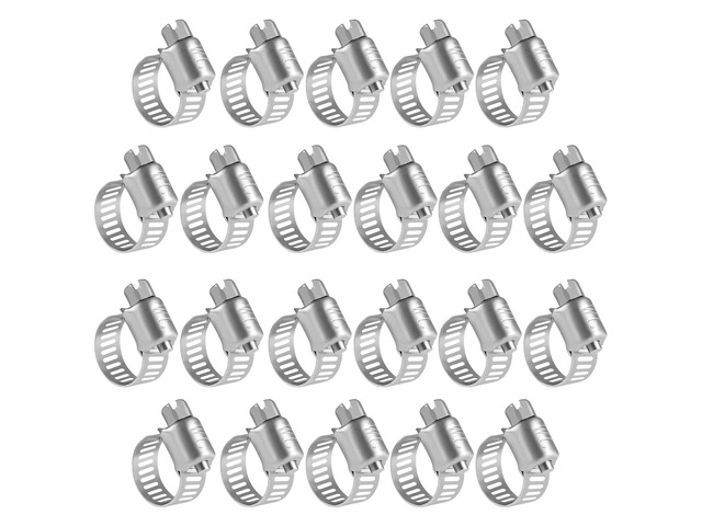 Stainless Steel Hose Clamps - 22 Pack Worm Gear Drive Hose Clamps Micro Size 6 Clamping Range from 5/16 Inch to 7/8 Inch (8mm-22mm) for Automotive...