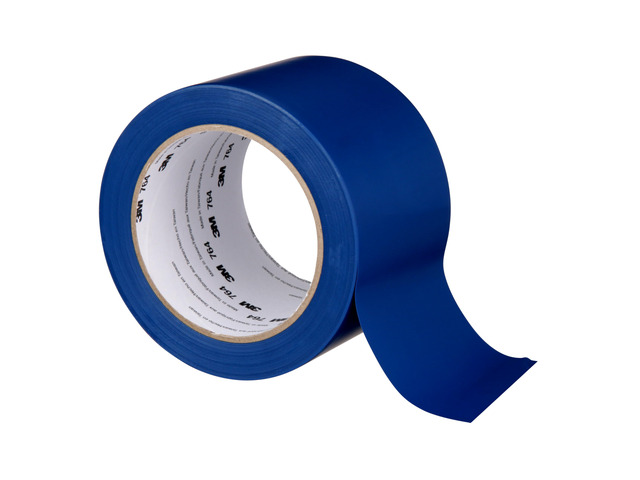 General Purpose Vinyl Tape 764, Blue, 3 in x 36 yd, 5 mil, 1 Roll Light Traffic Floor Marking Tape, for Social Distancing, Color Coding, Safety,...