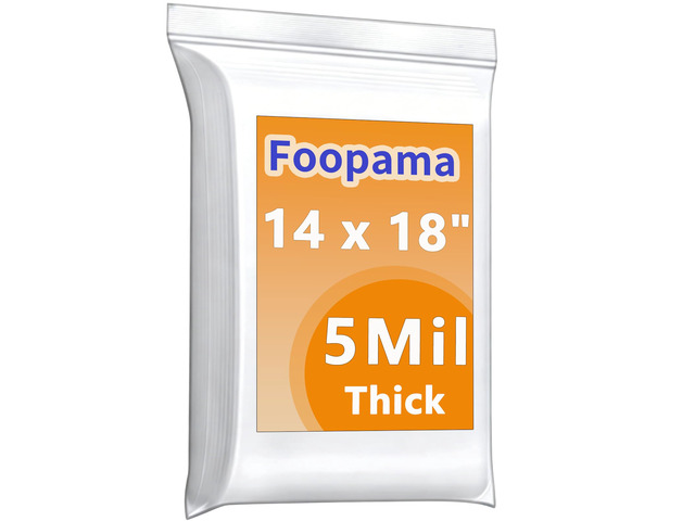20PCS 14'x 18'Thick 5 Mil Reclosable Large Clear Zip Poly Lock Plastic Bags Heavy Duty Large Seal Resealable Poly Zipper lock Bags for Clothing...
