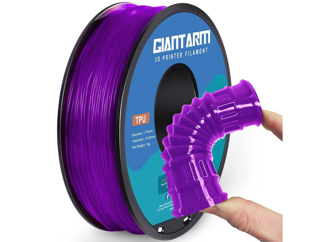 TPU Filament 1.75mm 1Kg(2.2lbs), Clear Purple Filament TPU, 95A Flexible 3D Printer Filament with High Elasticity, ±0.03mm Accuracy, Neatly Wound &...