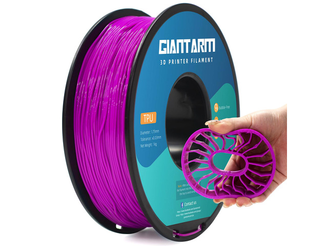 TPU Filament 1.75mm 1Kg(2.2lbs), Purple Filament TPU, 95A Flexible 3D Printer Filament with High Elasticity, ±0.02mm Accuracy,TPU Purple
