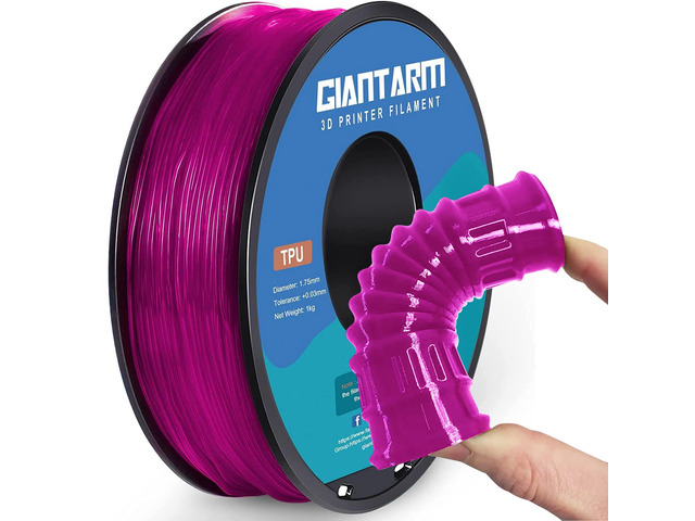 TPU Filament 1.75mm 1Kg(2.2lbs), Clear Pink Filament TPU, 95A Flexible 3D Printer Filament with High Elasticity, Â±0.03mm Accuracy, Neatly Wound &...
