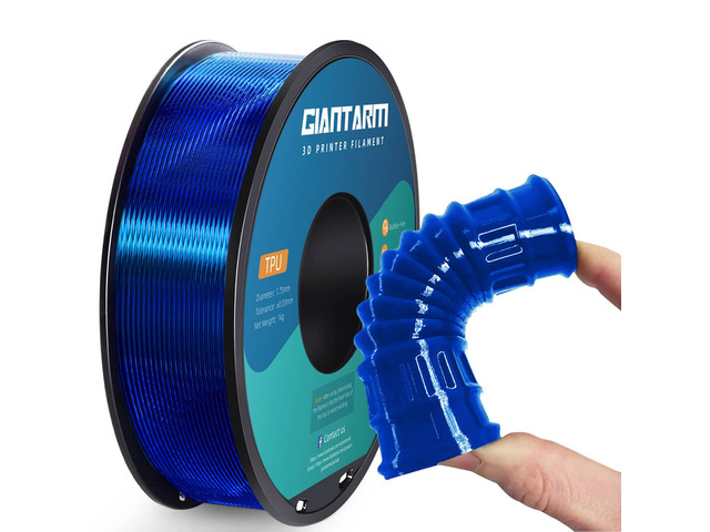 TPU Filament 1.75mm 1Kg(2.2lbs), Clear Blue Filament TPU, 95A Flexible 3D Printer Filament with High Elasticity, ±0.03mm Accuracy, Neatly Wound &...
