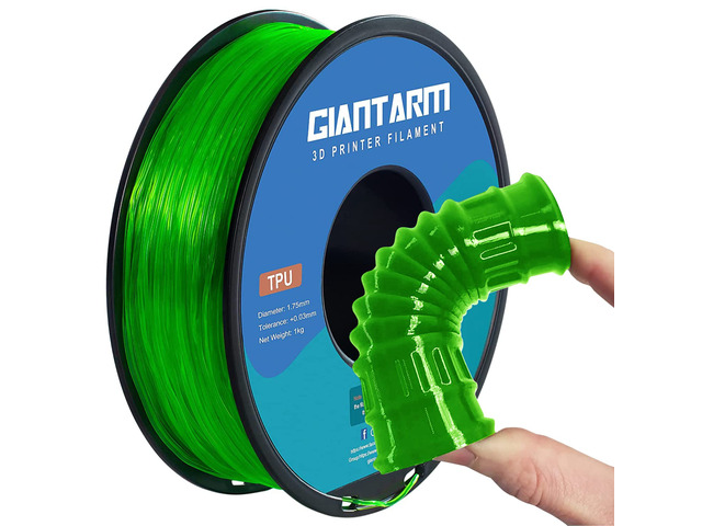 TPU Filament 1.75mm Flexible Soft 3D Printer Consumables Green,95A 1kg Spool (2.2 lbs.), Dimensional Accuracy +/- 0.05 mm