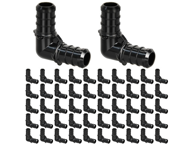 50pcs 1/2' Poly PPSU Barb Crimp PEX Elbow Fittings, No Lead for PEX Pipe