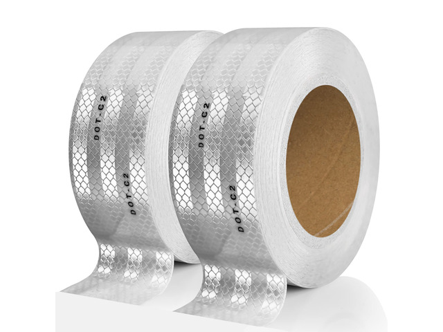 DOT-C2 Reflective Tape for Trailers & Signs, 2 Inch x 200 Feet 200FT Long Roll, DOT-C2 High-Visibility, Silver Conspicuity Tape with Strong...
