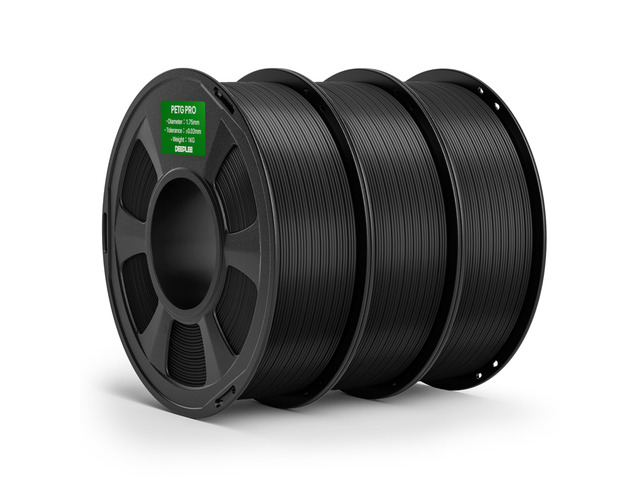 PETG PRO Filament 1.75mm Black 3KG 1.75mm PETG 3D Printer Filaments Enhanced Toughness and Weather Resistance, Fit for Most FDM 3D Printers
