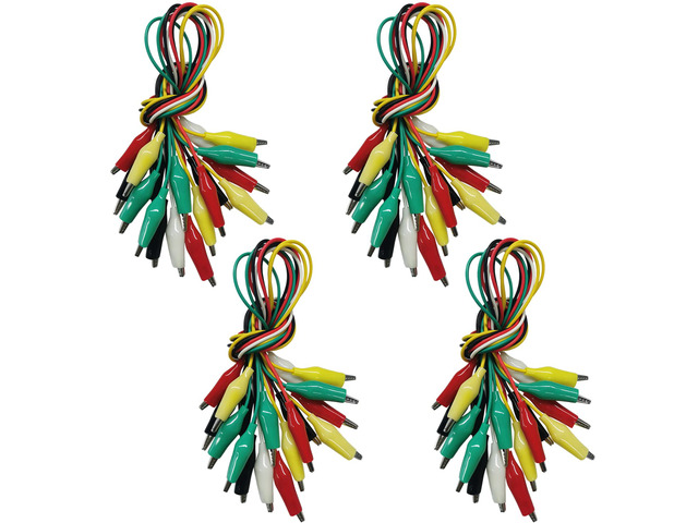 40PCS Premium Alligator Clips Electrical, Crocodile Cable, Test Leads with Test Probes, 5-Color Dual Ended Jumper Wires with Alligator Clip for...