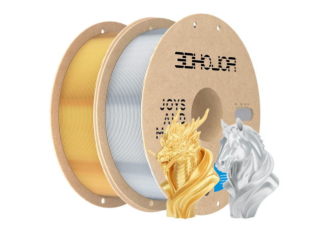 Silk PLA Filament 1.75mm, PLA Filament 1.75mm Silk Shiny 3D Printer Filament, 1kg*2 Cardboard Spool, Dimensional Accuracy +/- 0.03 mm, Fit Most FDM...