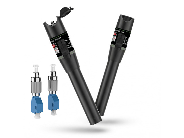 2PCS Fiber Optic Visual Fault Locator Kit, Red Light Fiber Tester for Single Mode and Multimode Cable, VFL Pen Compatible with SC ST FC LC...